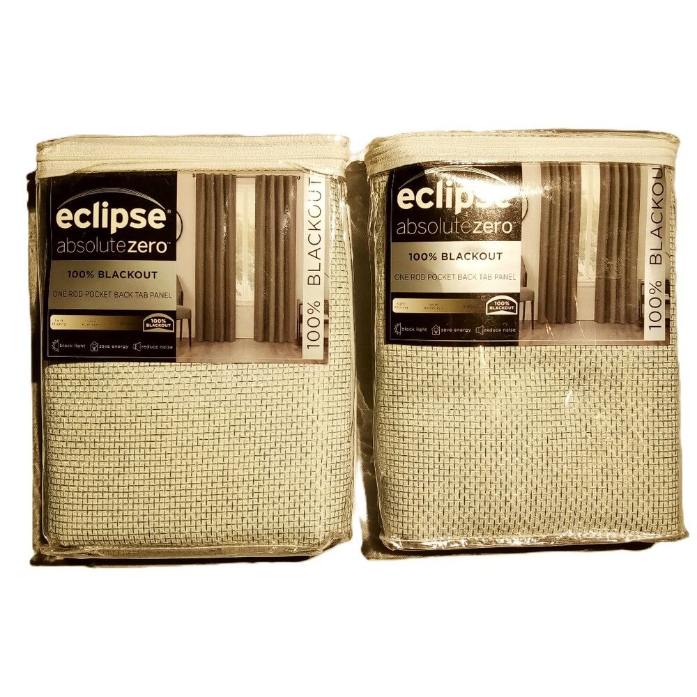Eclipse Walken Rod Pocket Room Darkening Curtain 40W x 84L  Seafoam 2 Panels NEW